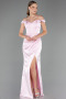 Robe Queue de Poisson Longue Satin Poudre ABU6574