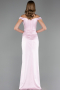 Robe Queue de Poisson Longue Satin Poudre ABU6574