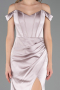 Robe Queue de Poisson Longue Satin Vison ABU6574