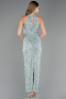 Robe de Soirée Longue Dantelle Menthe ABU6578