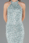 Robe de Soirée Longue Dantelle Menthe ABU6578