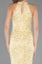 Robe de Soirée Longue Dantelle Jaune ABU6578