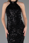 Robe de Soirée Longue Dantelle Noir ABU6578
