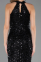 Robe de Soirée Longue Dantelle Noir ABU6578