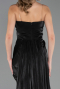 Robe de Soirée Longue Mousseline Noir ABU6580