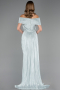 Robe De Soirée Grande Taille Longue Mousseline Menthe ABU6604