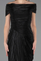 Robe De Soirée Grande Taille Longue Mousseline Noir ABU6604