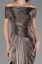 Robe De Soirée Grande Taille Longue Mousseline Vison ABU6604