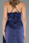 Robe de Soirée Longue Satin Bleu Marine ABU6584