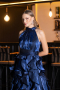 Robe de Soirée Longue Bleu Marine ABU6571