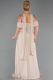 Robe de Soirée Grande Taille Longue Mousseline Beige ABU6274