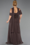 Robe de Soirée Grande Taille Longue Mousseline Brun ABU6274