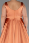 Robe de Soirée Grande Taille Longue Satin Orange ABU6576
