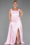 Robe Grande Taille Longue Satin Poudre ABU6576