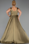 Robe Grande Taille Longue Satin Vert Huile ABU6576