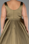 Robe Grande Taille Longue Satin Vert Huile ABU6576