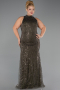 Robe De Soirée Grande Taille Perlé Longue Kaki Foncé ABU5063