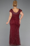 Robe de Soirée Grande Taille Longue Pierreux Rouge Bordeaux ABU5439