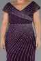 Robe de Soirée Grande Taille Longue Pierreux Violet ABU5439