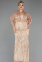 Robe Grande Taille Longue Perlé Or ABU5722