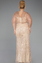 Robe Grande Taille Longue Perlé Or ABU5722