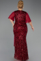 Robe Grande Taille Longue Squameuse Rouge Bordeaux ABU6373