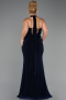Robe de Soirée Grande Taille Longue Bleu Marine ABU6539