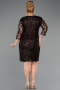 Robe De Invitation Grande Taille Midi Squameuse Brun ABK2546