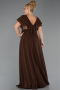 Robe De Soirée Grande Taille Longue Mousseline Brun ABU032