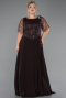 Robe Grande Taille Longue Mousseline Brun ABU6585