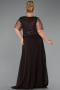 Robe Grande Taille Longue Mousseline Brun ABU6585