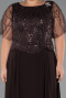 Robe Grande Taille Longue Mousseline Brun ABU6585