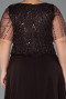 Robe Grande Taille Longue Mousseline Brun ABU6585