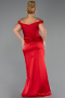 Robe De Soirée Grande Taille Longue Satin Rouge ABU6577