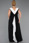 Robe Grande Taille Longue Mousseline Noir-Blanc ABU6587