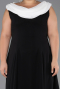 Robe Grande Taille Longue Mousseline Noir-Blanc ABU6587