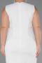 Robe De Fête Grande Taille Midi Blanc ABK2690