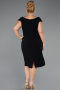 Robe De Invitation Grande Taille Midi Noir ABK2691