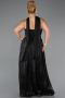 Robe De Soirée Grande Taille Longue Mousseline Noir ABU5958