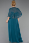 Robe Grande Taille Longue Mousseline Vert Pétrole ABU6529