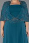 Robe Grande Taille Longue Mousseline Vert Pétrole ABU6529