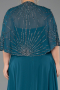 Robe Grande Taille Longue Mousseline Vert Pétrole ABU6529