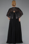 Robe Grande Taille Longue Mousseline Noir ABU6529