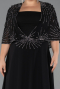 Robe Grande Taille Longue Mousseline Noir ABU6529