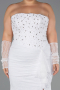 Robe Grande Taille Longue Dantelle Blanc ABU6364