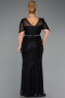 Robe Grande Taille Longue Perlé Noir ABU6583