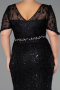 Robe Grande Taille Longue Perlé Noir ABU6583