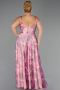 Robe De Graduation Grande Taille Longue Rose ABU6558