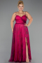Robe De Graduation Grande Taille Longue Fushia ABU6558