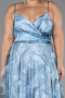 Robe De Graduation Grande Taille Longue Bleu clair ABU6558